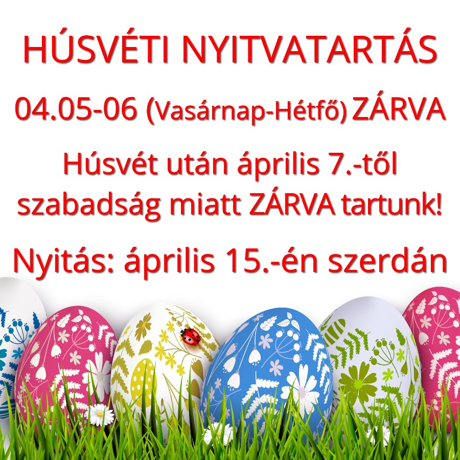 Nyitvatartás 2026. húsvét